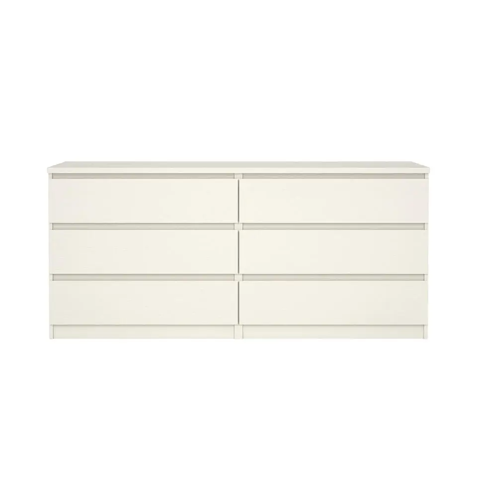 Hioshop Noulan commode 6 lades witte essenhout decor