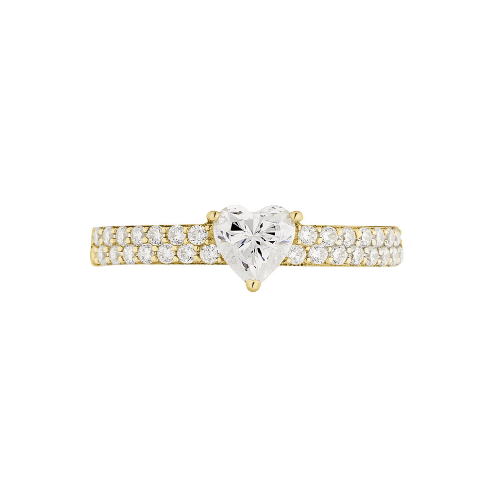 Bague Monelle Or Jaune Oxyde De Zirconium