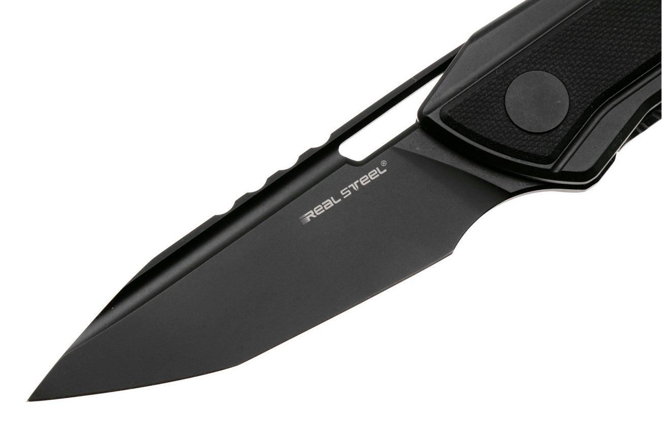Real Steel Bullet 5221B Bullet PVD S35VN, Black Titanium Black G10 Inlay, zakmes
