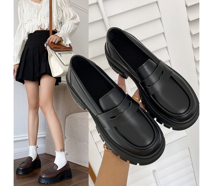 Bolitin - Loafers met dikke hak en platform