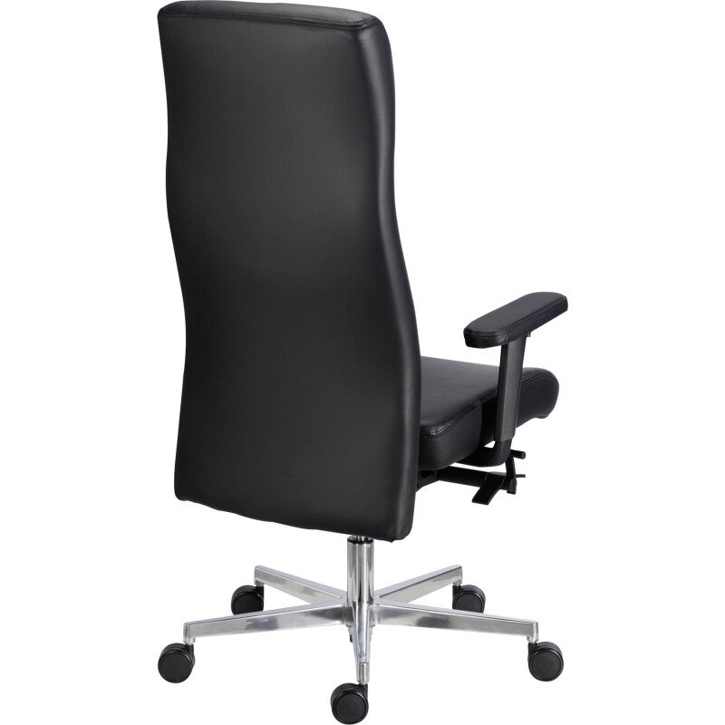 Fauteuil de bureau Tera Sitness cuir - avec accoudoirs - Mécanisme Synchrone - Pied aluminium