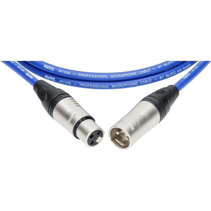 Klotz M1 K BL microfoonkabel 3p XLR F/M blauw 5 meter