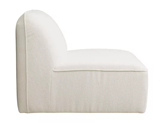 Noor - Chauffeuse pour canapé modulable en tissu bouclette - Écru