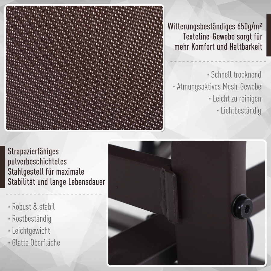 Outsunny Schaukelstuhl mit Ergonomischer Form braun
