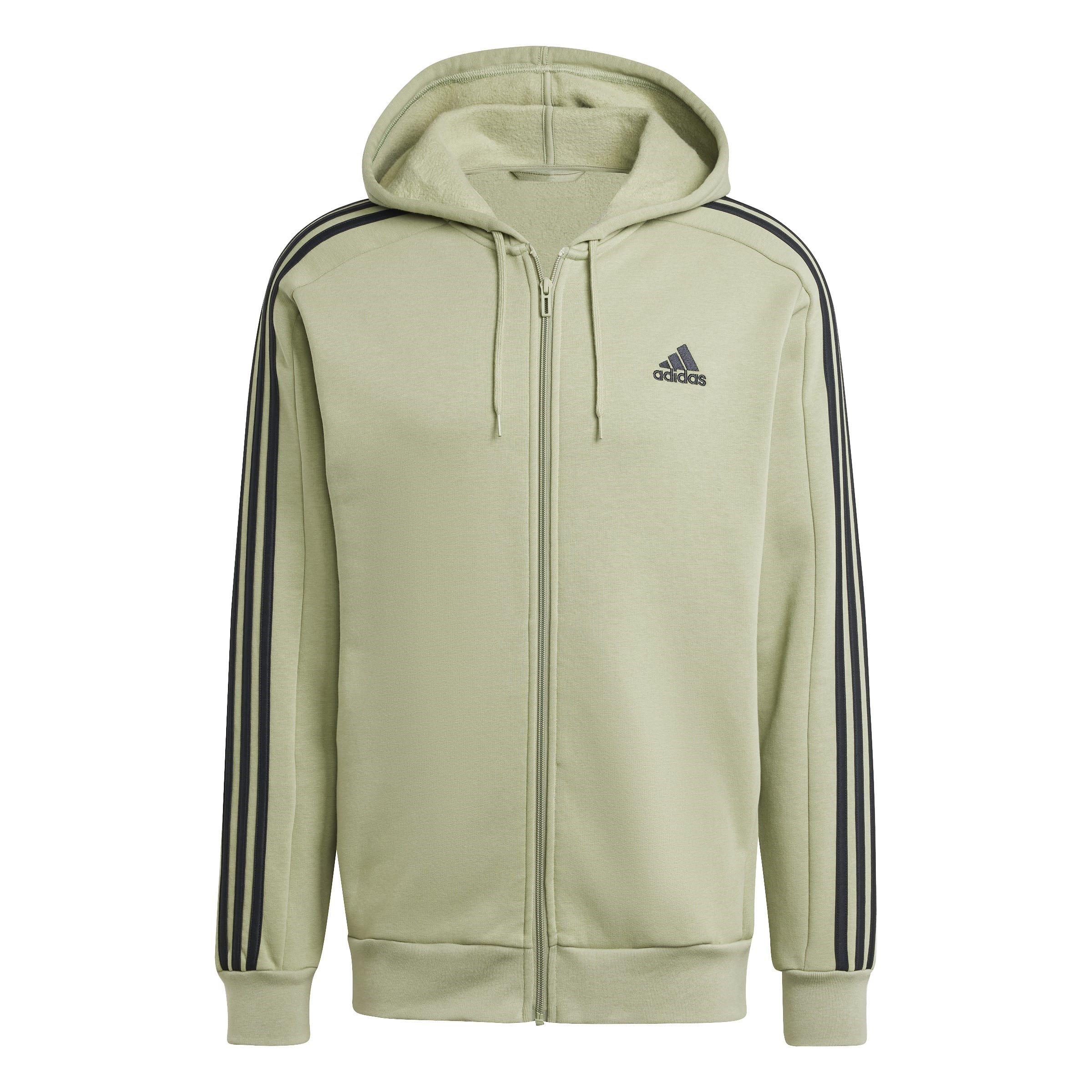 adidas Essentials Fleece 3-Stripes Full-Zip Hoodie Mens