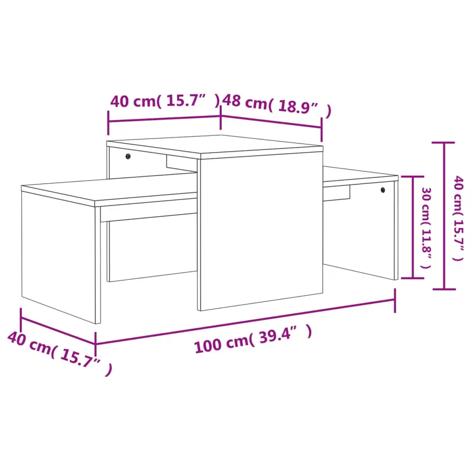 vidaXL - Salontafel - Grijs - Bewerkt hout