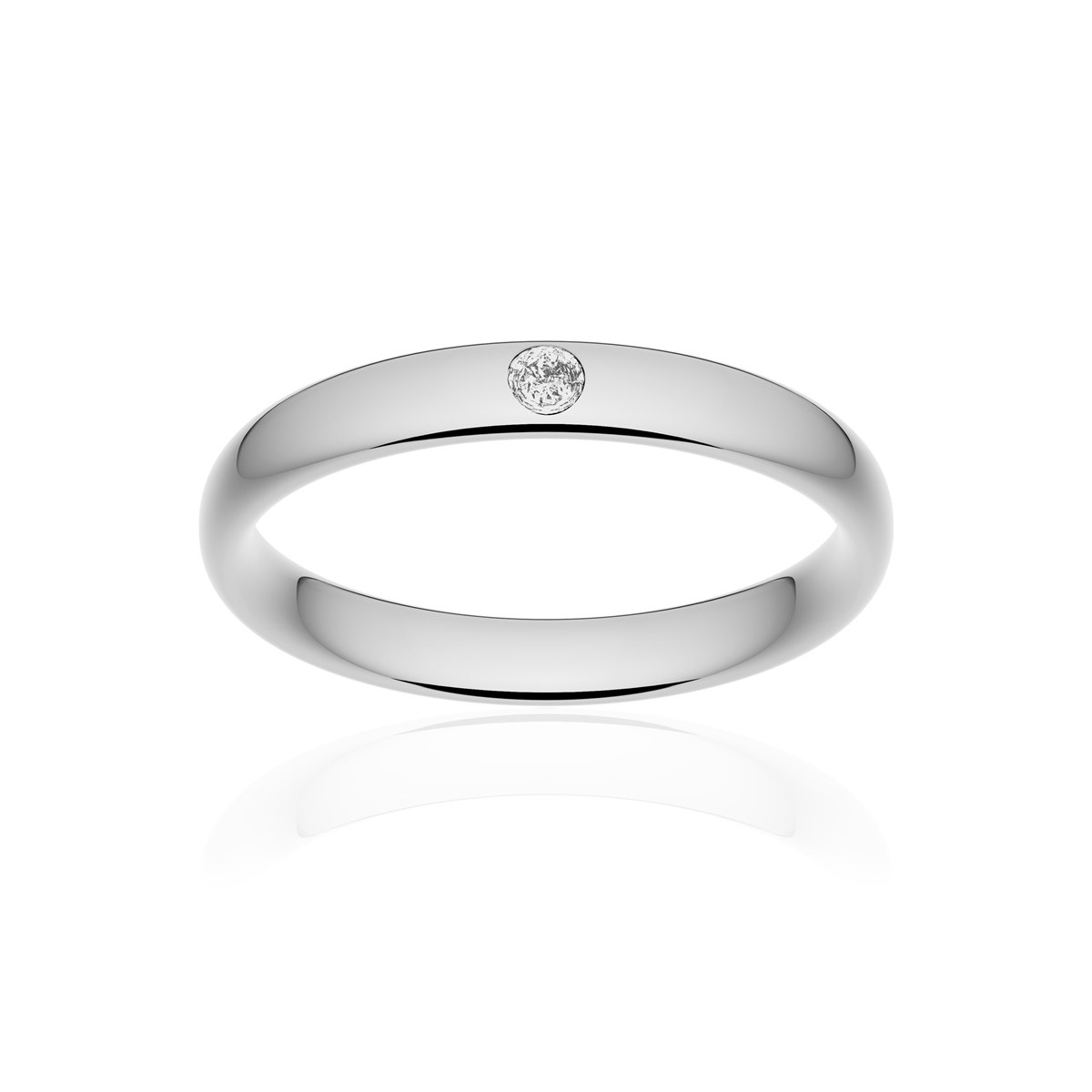Alliance platine 950 poli ruban confort 3,5 mm diamant brillant