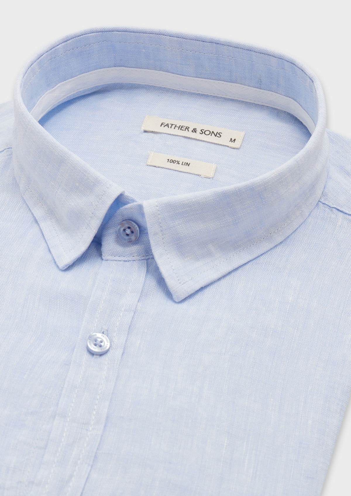 Chemise sport Slim en lin uni bleu ciel