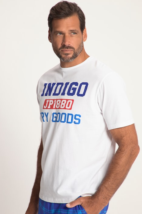 Schlafanzug, kurz, Shirt mit Print, karierte Shorts