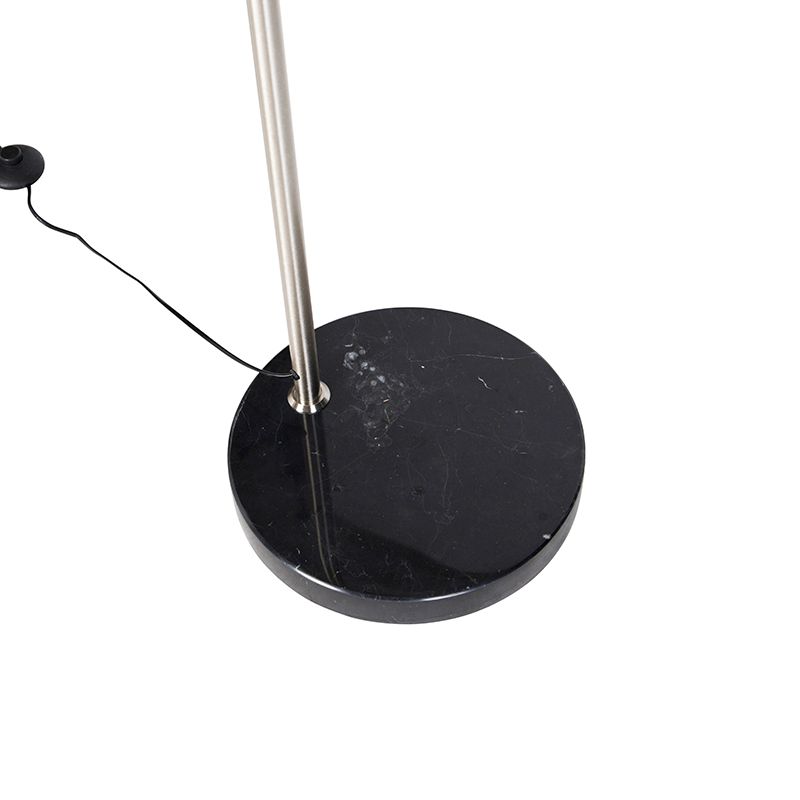 Moderne vloerlamp staal met kap donkergrijs 45 cm - Editor