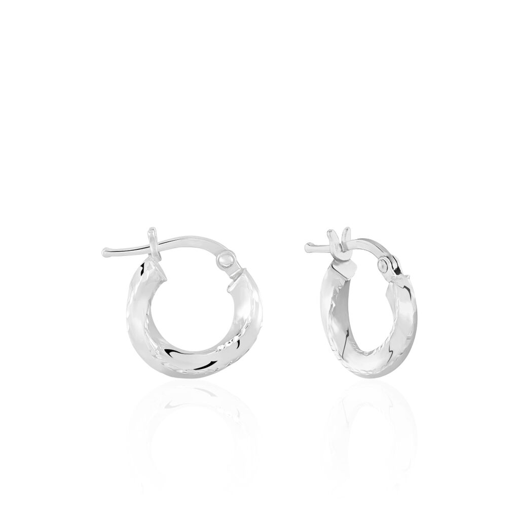 Créoles Argent Blanc Diane