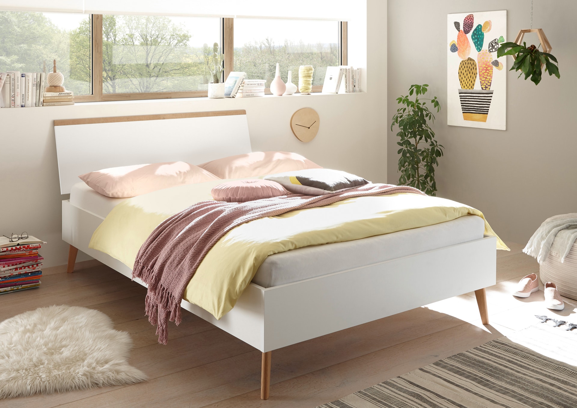 Bett LENA weiß/ braun