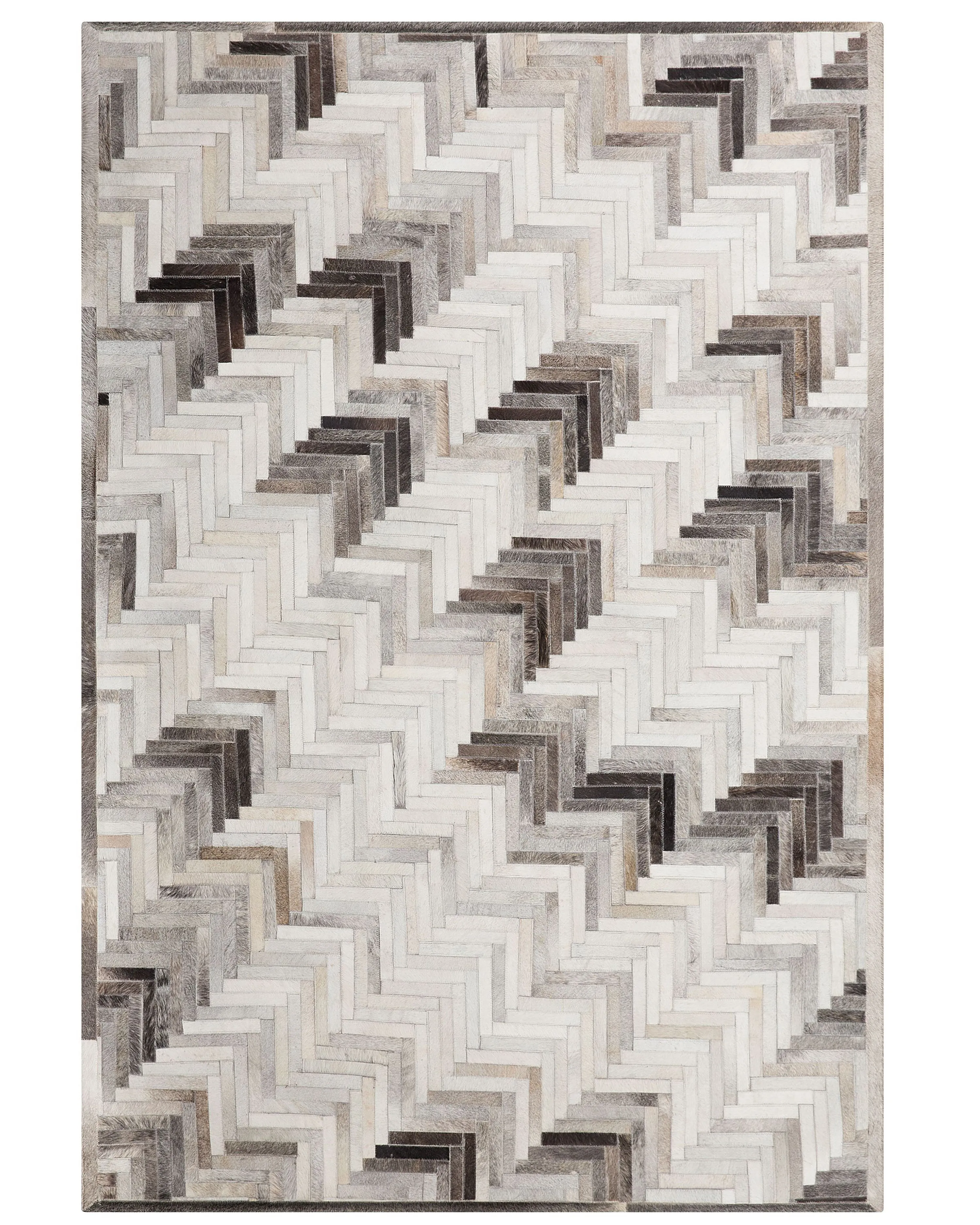 Vloerkleed ARSUZ Grijs 140 x 200 cm Leer