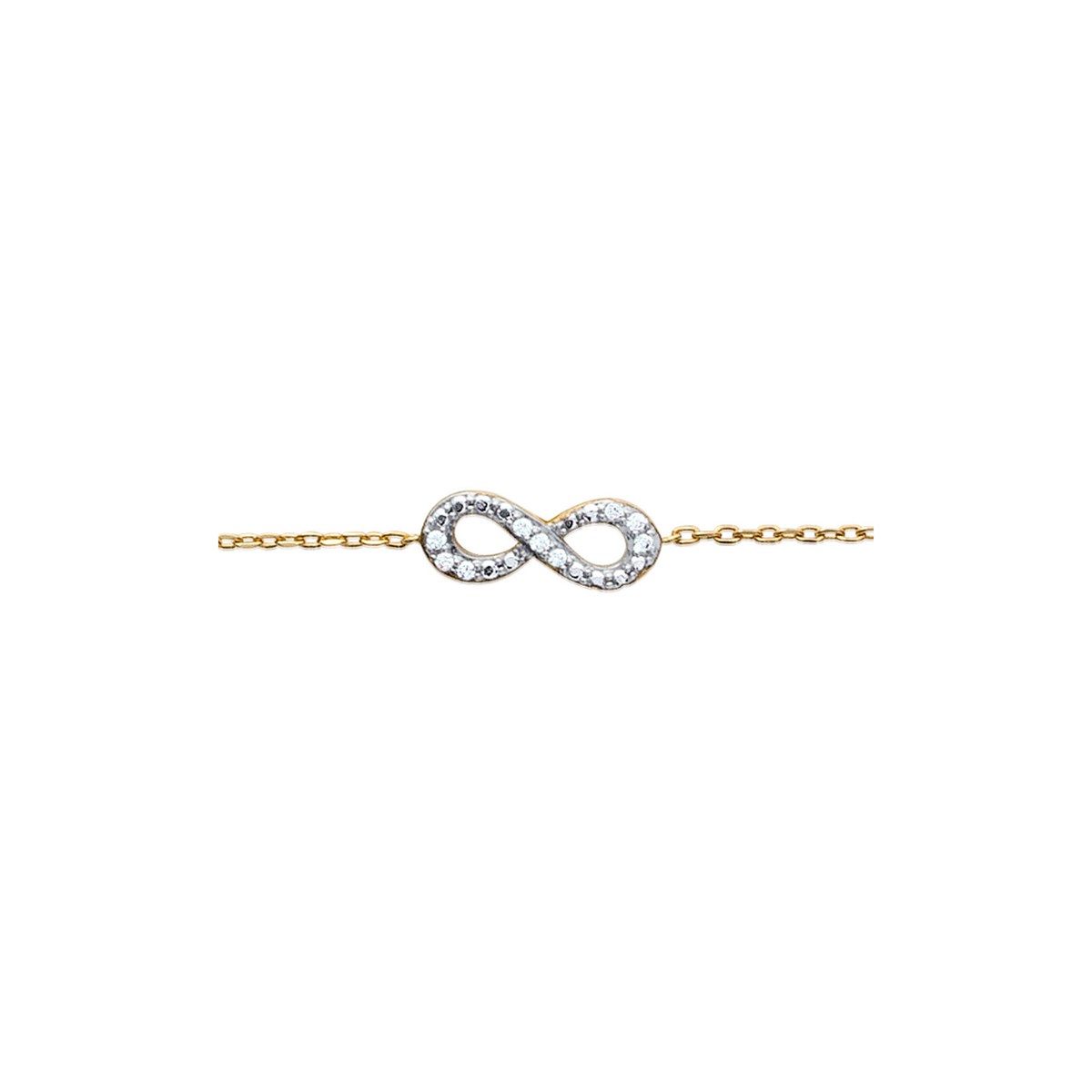 Bracelet Brillaxis infini empierré plaqué or
