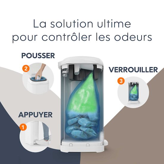 Poubelle à couches select   Blanc        de               Diaper Genie