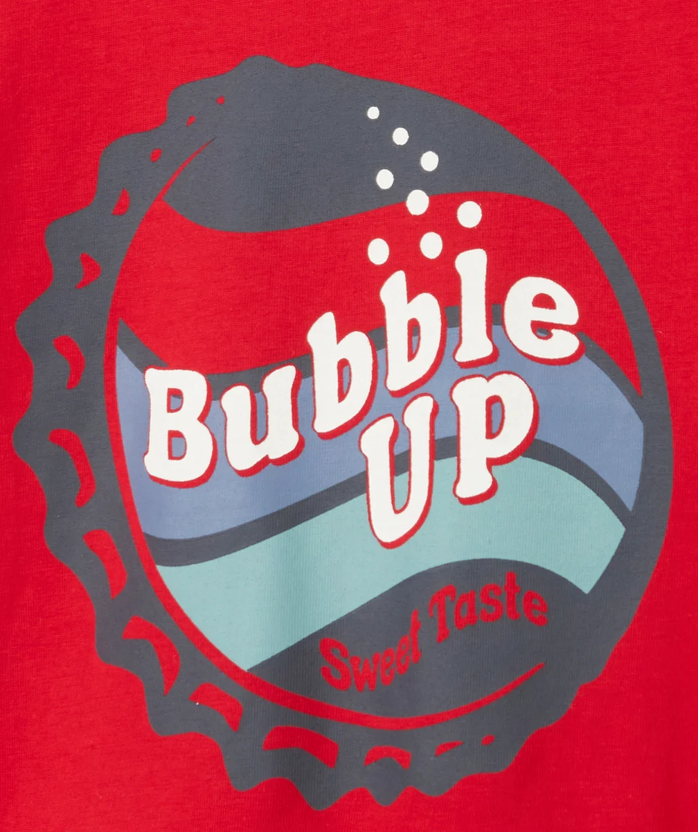 T-SHIRT GARÇON EN COTON BIO ROUGE MOTIF CAPSULE