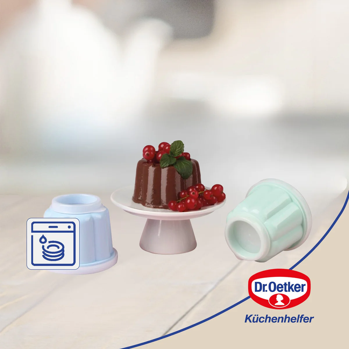 Lot de 6 moules à flans avec couvercle Dr. Oetker Rétro Dr. Oetker