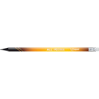 Maped Black'Peps Energy - 6 Crayons à papier - HB - embout gomme - couleurs assorties