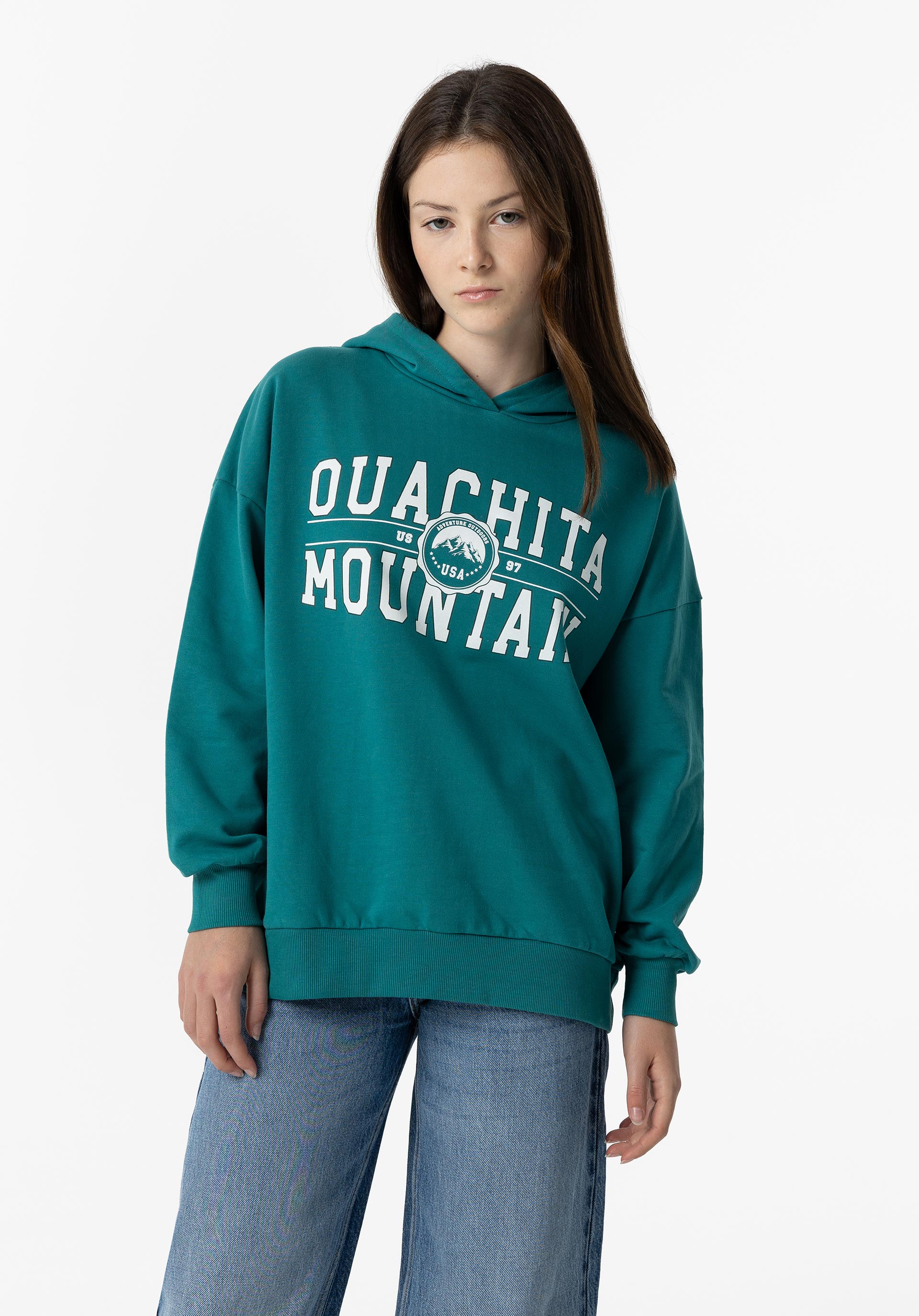 Hoodie com Estampado Frontal Varsity