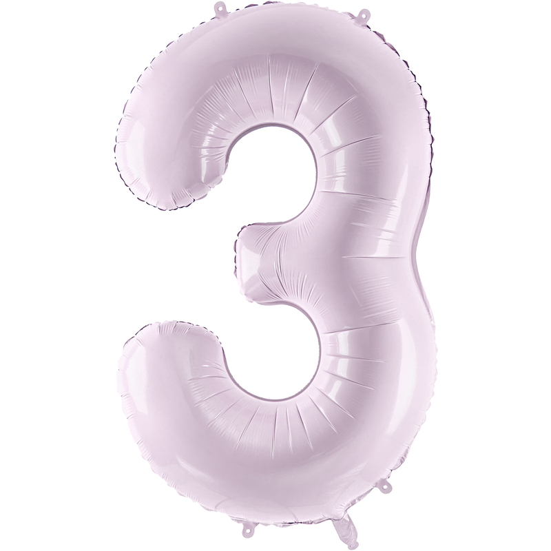 Partydeco Folienballon Zahl 3, lila