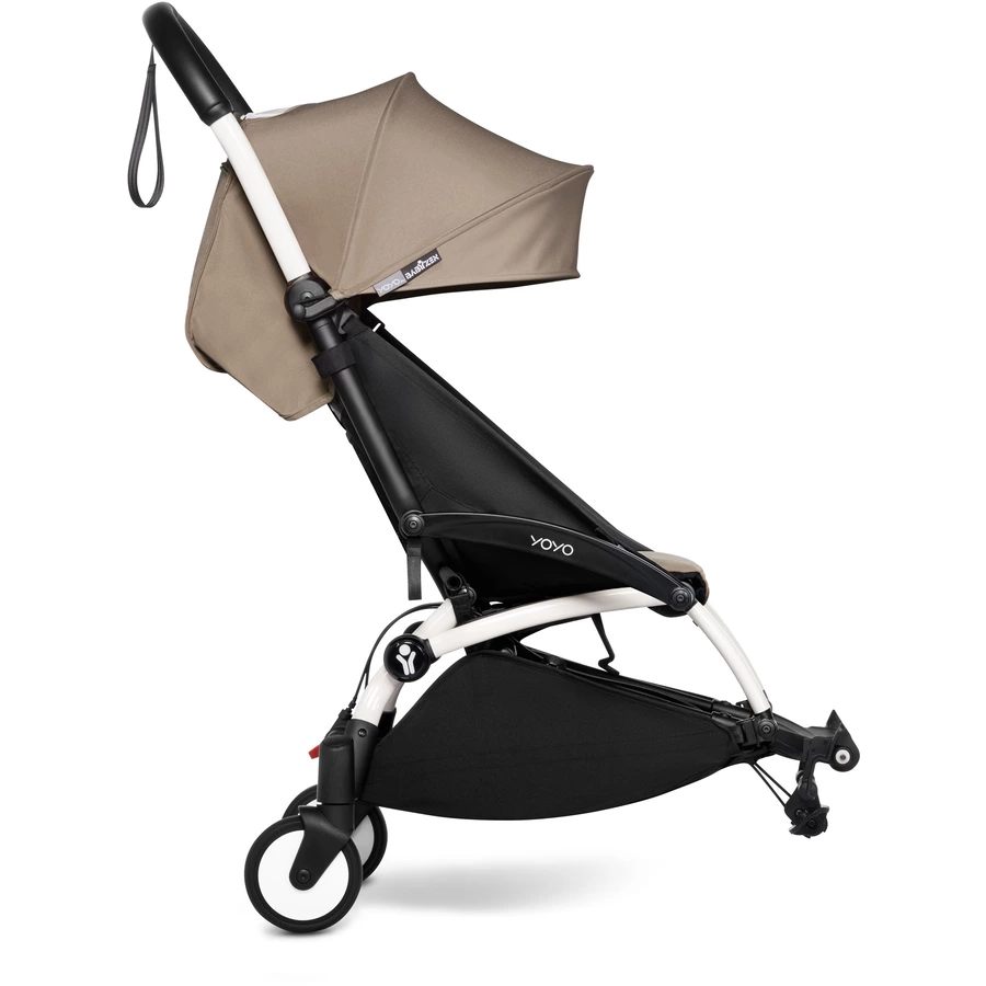 BABYZEN Kinderwagen YOYO 6+ connect White mit Textilset Taupe