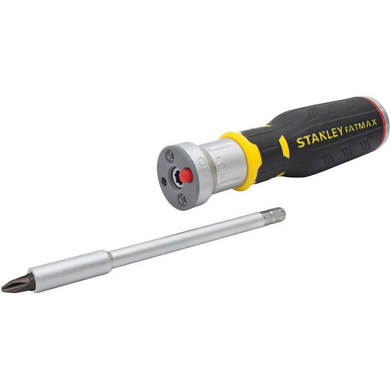 Tournevis porte embouts à cliquet avec LED + 12 embouts Stanley
