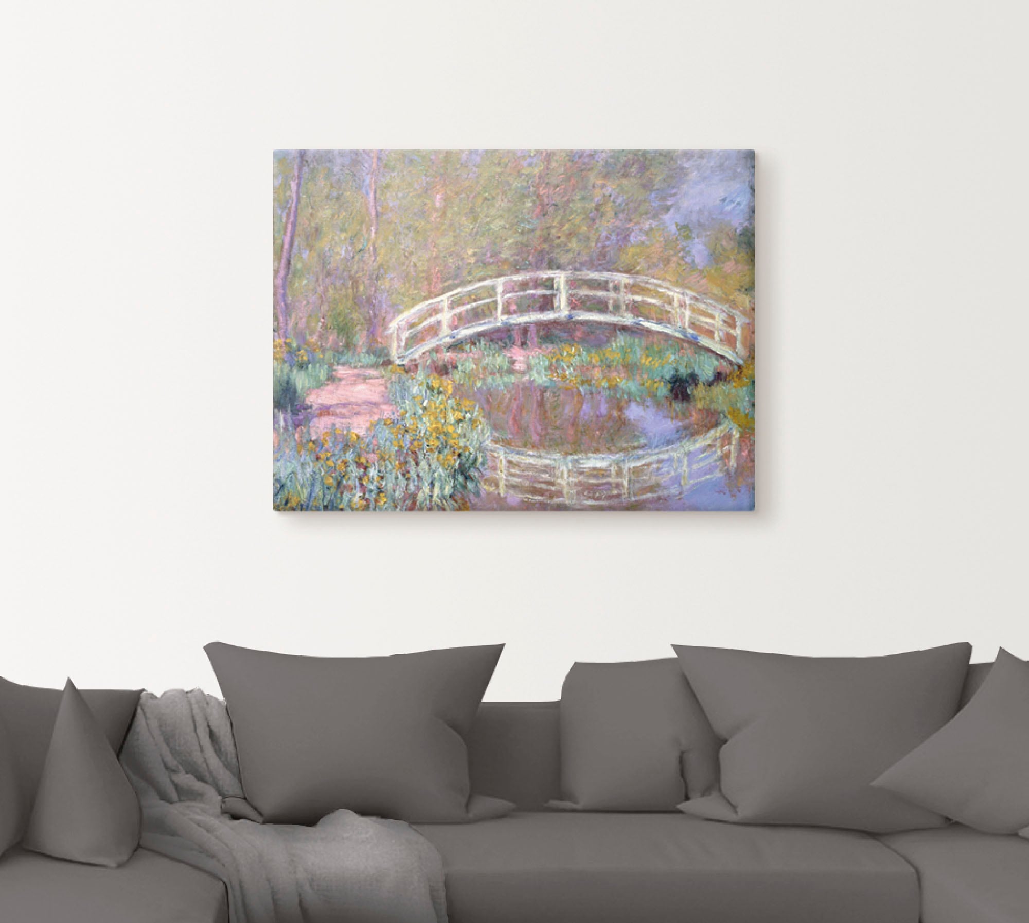 Artland Leinwandbild »Brücke in Monets Garten« Gewässer 1 Stk. tlg. auf Keilrahmen gespannt