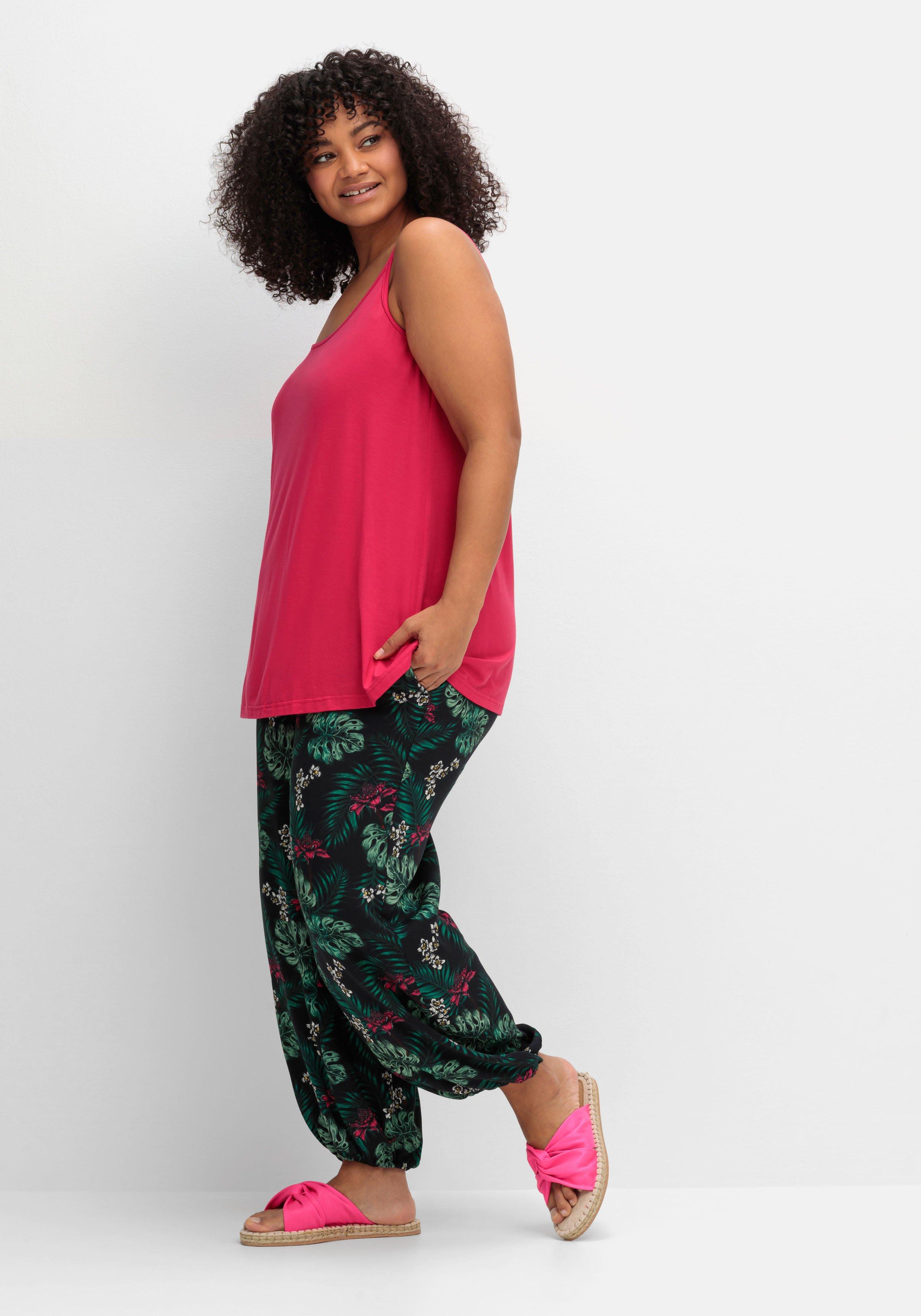 Lange Sommerhose mit Gummizug am Beinabschluss