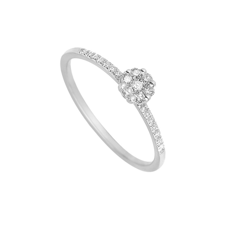 Bague Femme - Or 18 Carats - Diamant 0,2 Carats