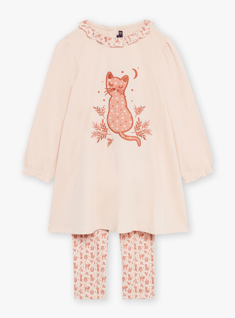 Chemise de nuit et legging rose