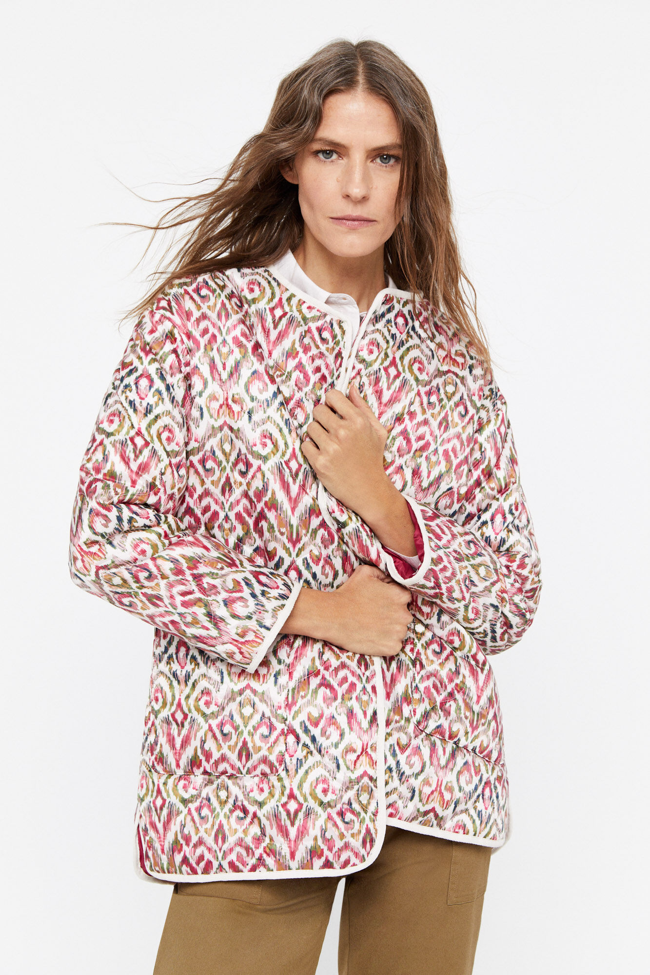 Anoraque acolchoado leve - Multicolorido