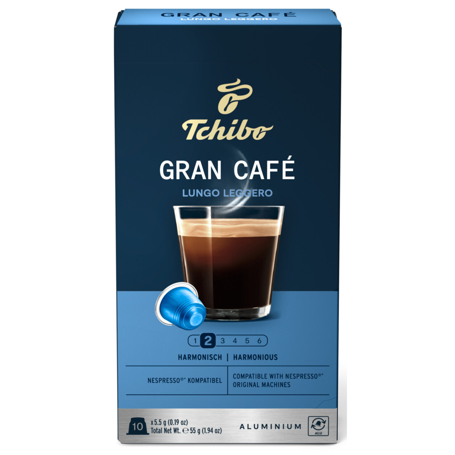 Tchibo Gran Café Lungo Leggero 10 Kapseln - Nespresso kompatibel