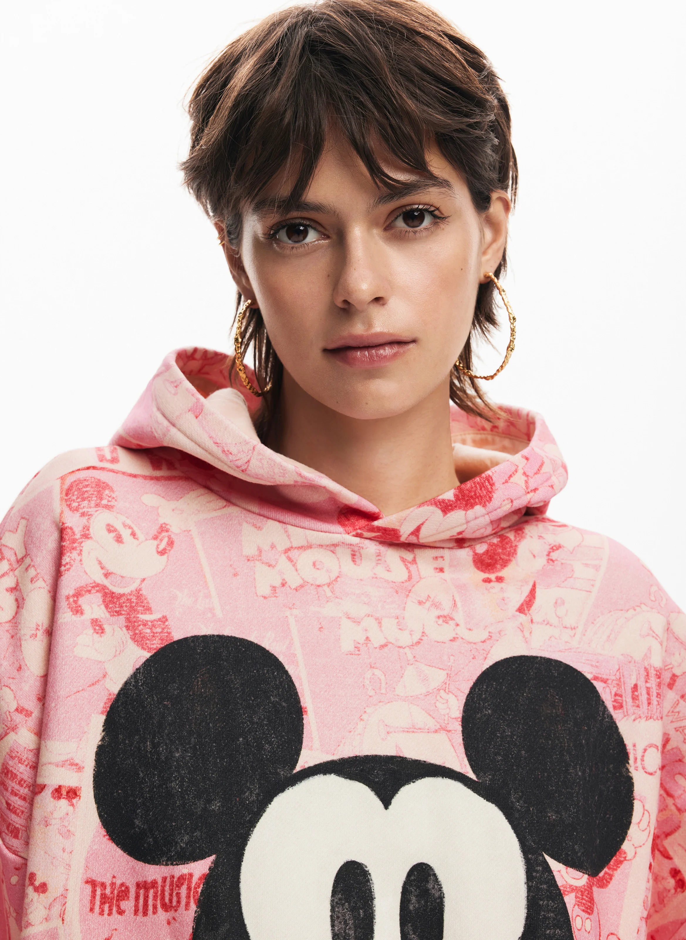 Sweat à capuche oversize en coton | Rouge