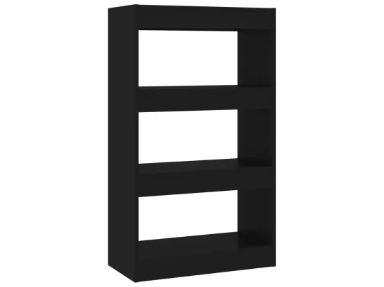 Bibliothèque/séparateur de pièce noir bois d'ingénierie