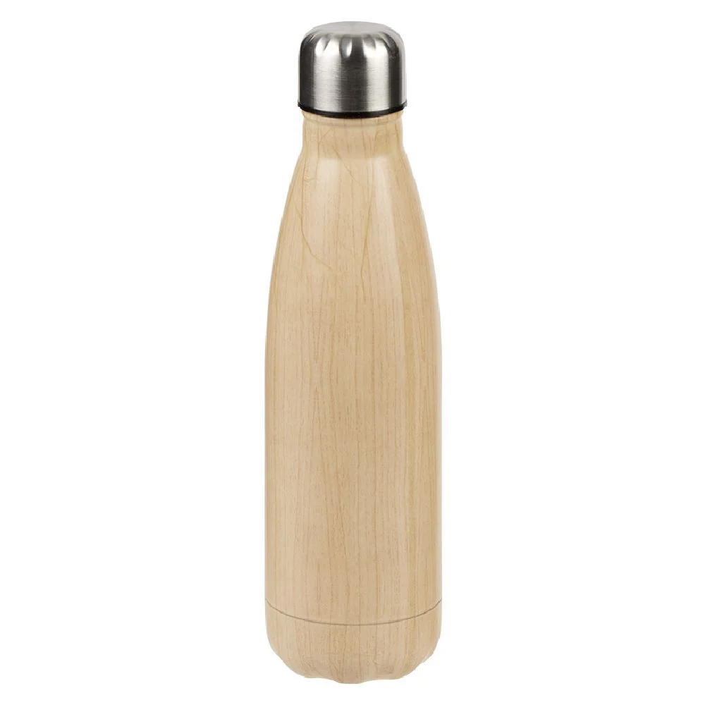 Bouteille isotherme inox effet bois marron 500ml