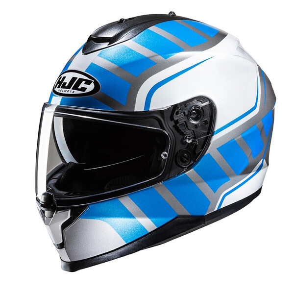 HJC - Casque C70 N Holt MC2 / Blanc / Bleu / Argent / Brillant