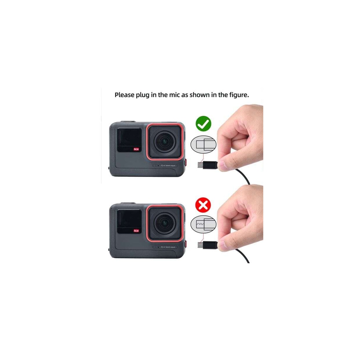 Mikrofon med USB-C-kontakt for Insta360 Ace - rundstrålende mikrofon