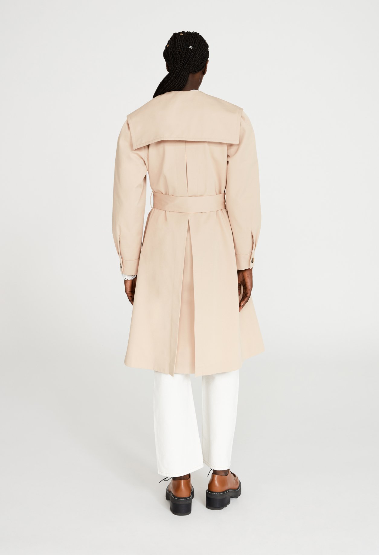 Trench beige ceinture col chale