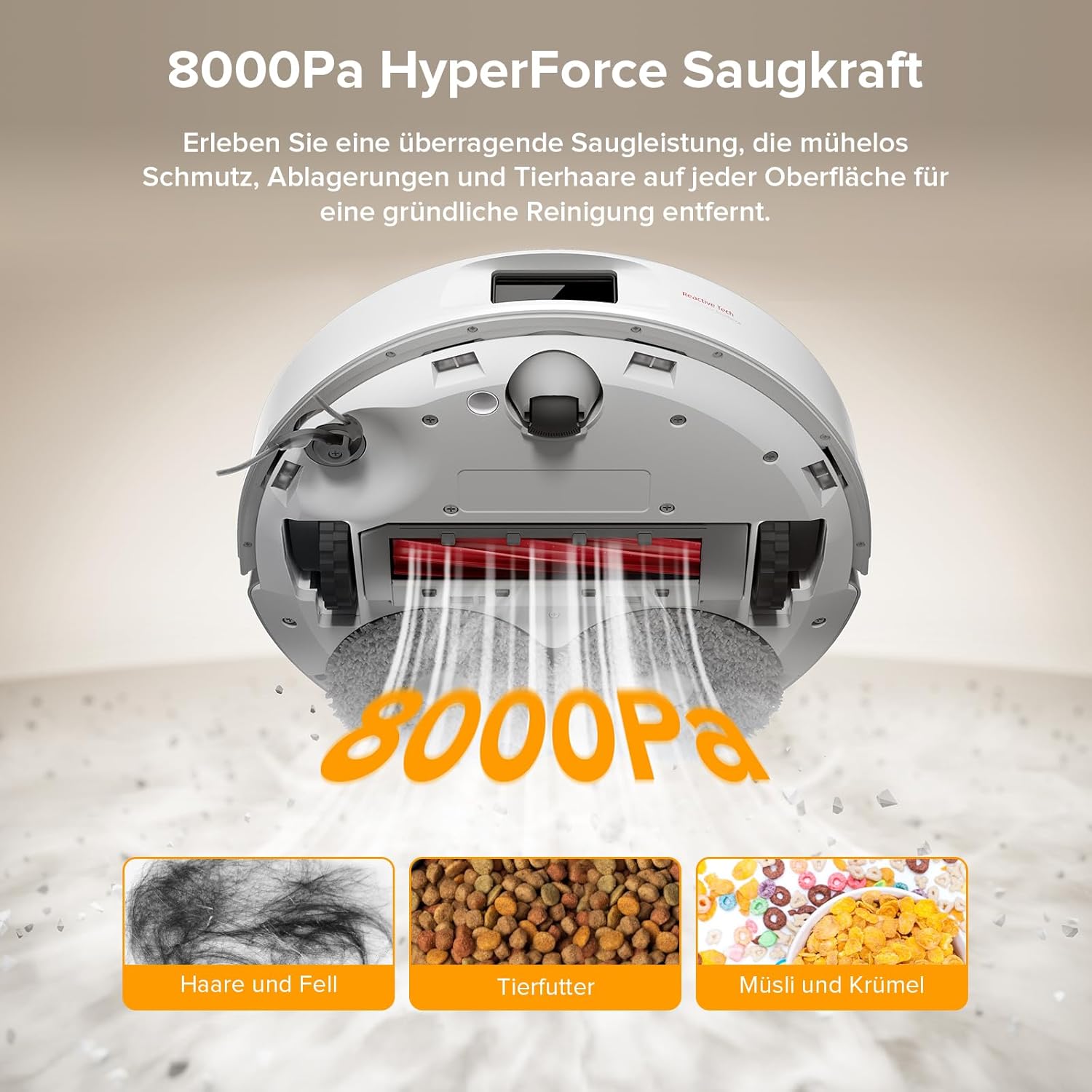 roborock Qrevo Serie Saugroboter mit Wischfunktion, 8000Pa Saugkraft(verbessert von Qrevo S), Anti-Verfilzungs-Seitenbürste, Hindernisvermeidung, LiDAR-Navigation, All-in-One Dock, Weiß(QV 35A Set)