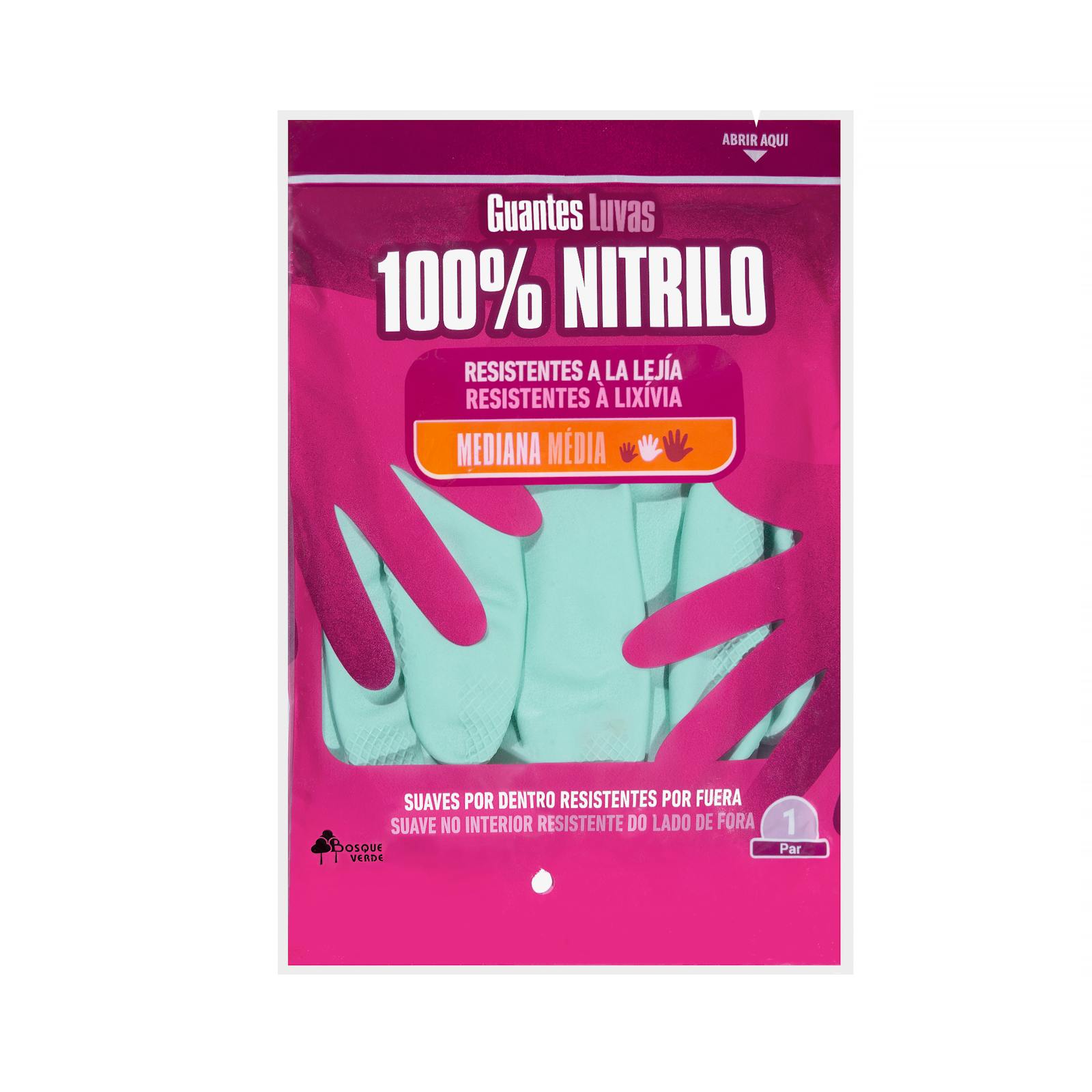 Gants 100 % nitrile vert forêt taille moyenne