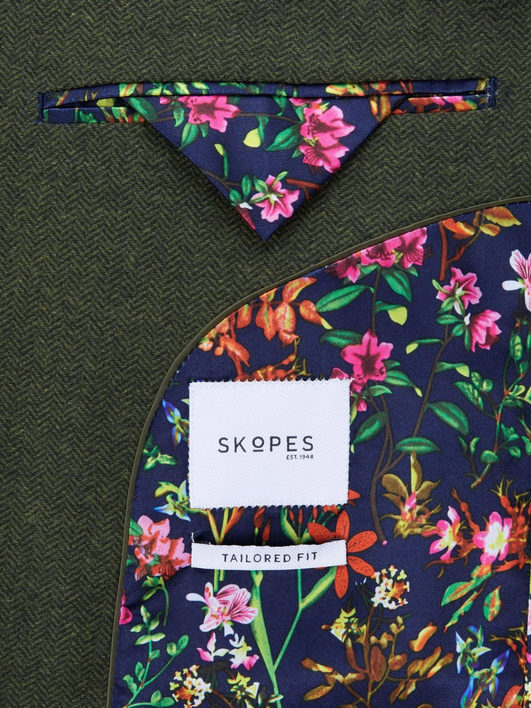 Skopes Jude Herringbone Tailored Fit Suit Jacket
