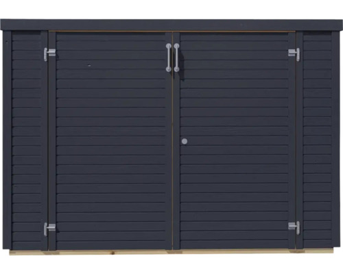 Bertilo Woodline Bike fietsenstalling/tuinhuisje met vloer, 202x106 cm, antraciet