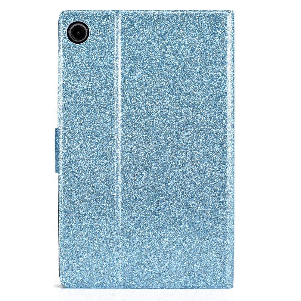 Samsung Galaxy Tab A11  Plus / A9  Plus Leder Tasche Flip Cover mit Glitzer Optik - Blau