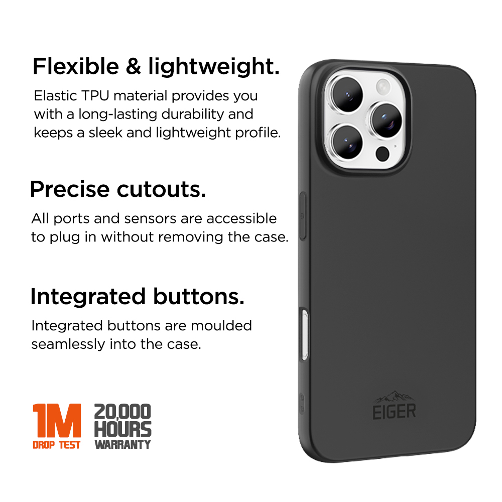 iPhone 16 Pro Grip Case Gummi Schutzhülle (EGCA00613) - Schwarz