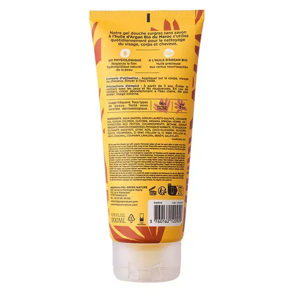 Gel de Banho MKL Green Nature Cosm'Ethik com Óleo de Argan Marroquino 200ml