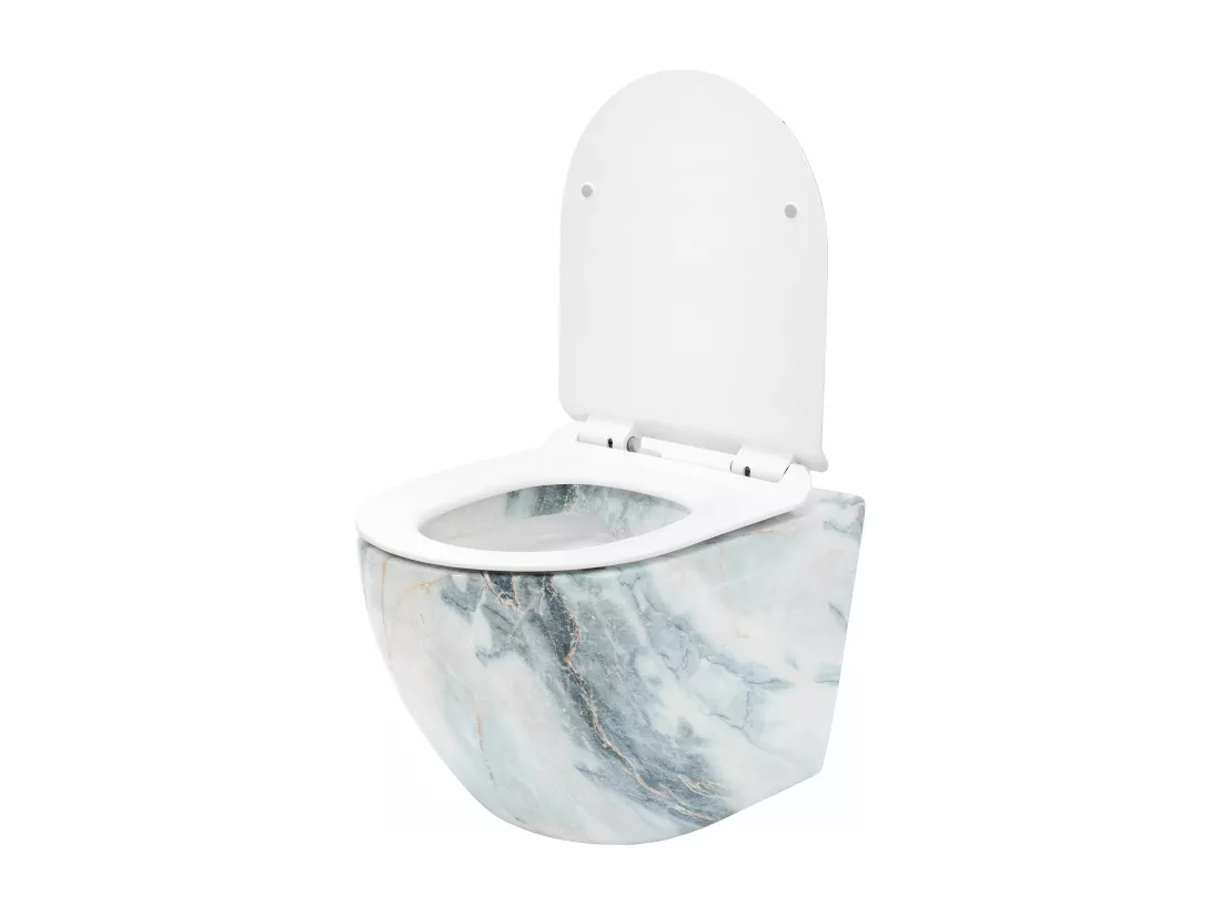 Cuvette Wc Suspendue Rea Carlos Duroplast/Slim/Zm Granit Shiny Grey