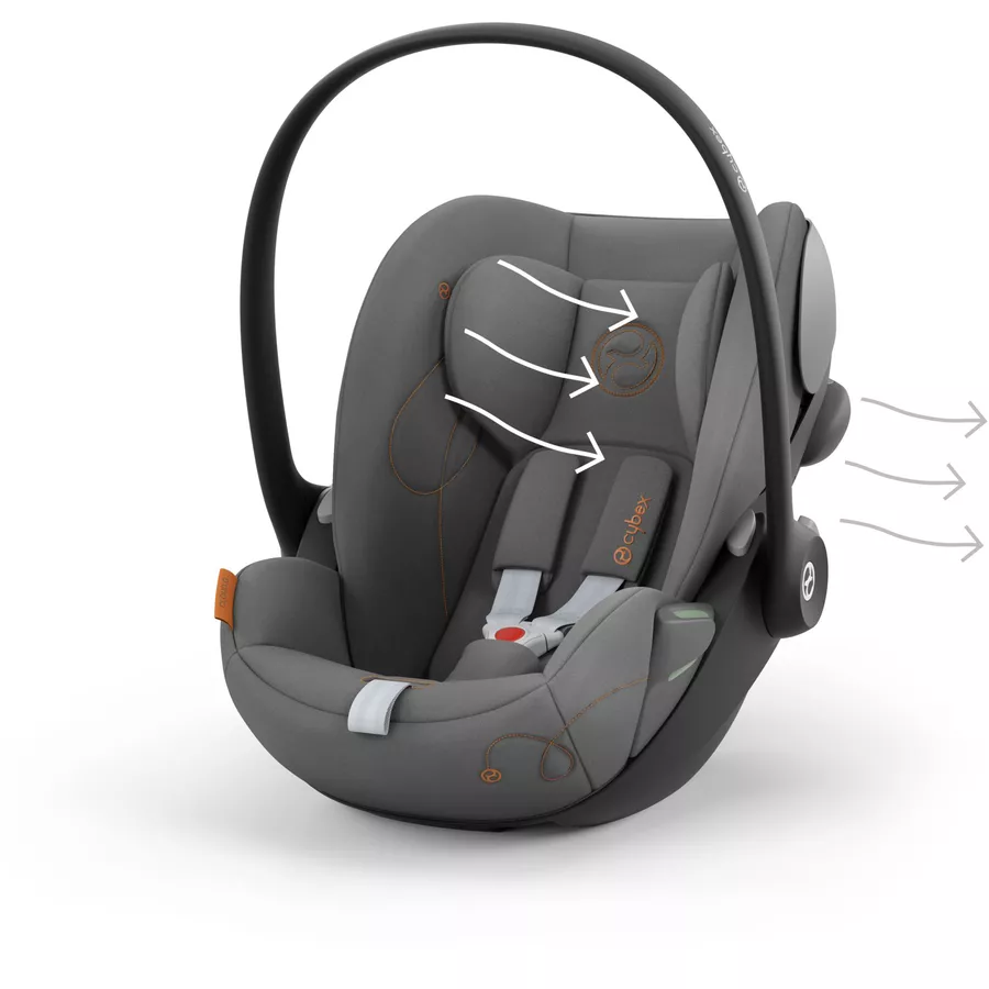 cybex GOLD Kindersitz Set Reboarder Sirona G inklusive Babyschale Cloud G inklusive Basisstation Base G Lava Grey