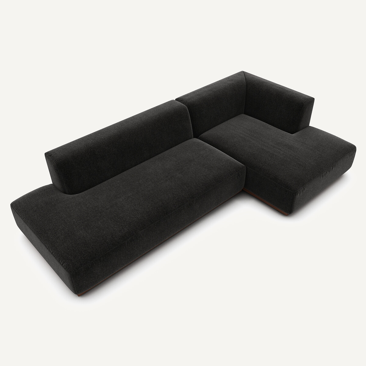 AM.PM<br>Sofá de canto direito tamanho XL em veludo chenille, Jacopo