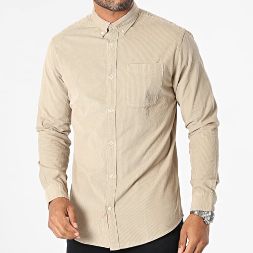 Chemise Manches Longues Classic Cord Beige