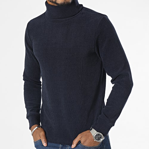 Pull Col Roulé Bleu Marine